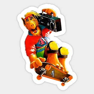 Alf- Skateboarding Retro 80's Style Sticker
